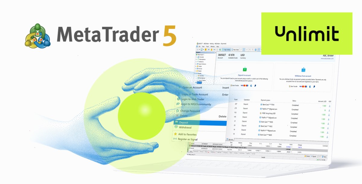 MetaTrader 5内置支付功能添加新提供商 - Unlimit